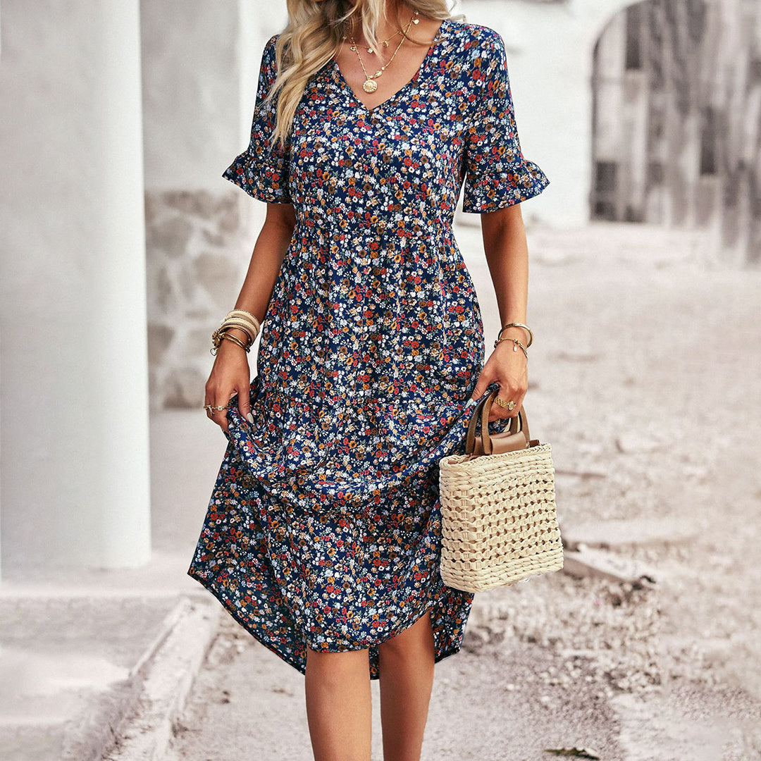 Elegant and Feminine Floral Midi Dress
