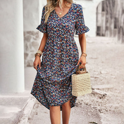 Elegant and Feminine Floral Midi Dress