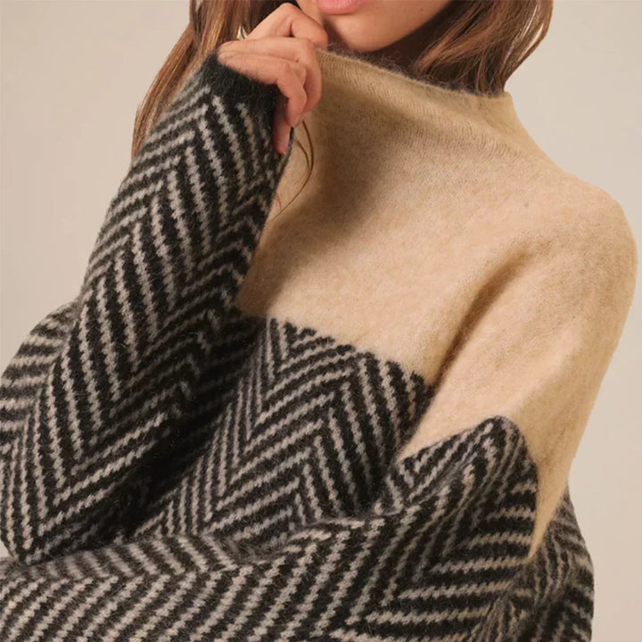 Elegant women's turtleneck sweater, warm and comfortable