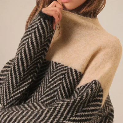 Elegant women's turtleneck sweater, warm and comfortable