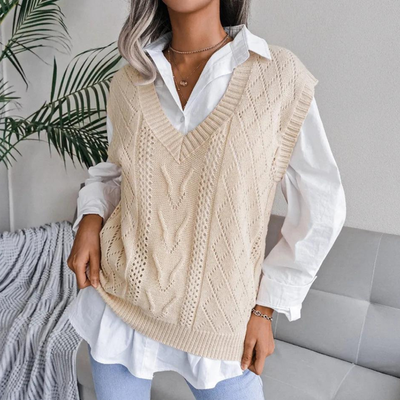 Women's V-Neck Sleeveless Vest - Elegant and Comfortable Style