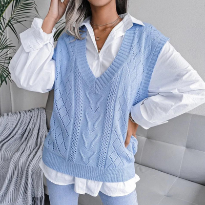 Women's V-Neck Sleeveless Vest - Elegant and Comfortable Style