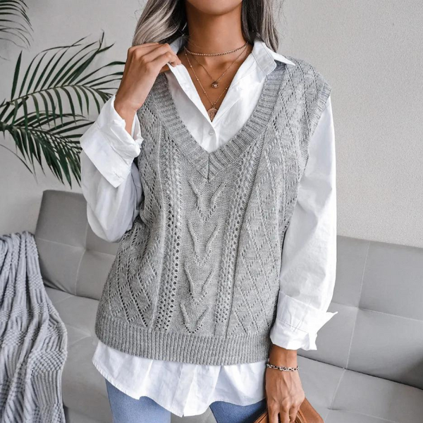 Women's V-Neck Sleeveless Vest - Elegant and Comfortable Style