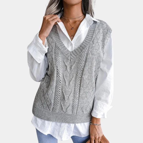 Women's V-Neck Sleeveless Vest - Elegant and Comfortable Style