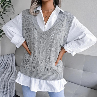 Women's V-Neck Sleeveless Vest - Elegant and Comfortable Style