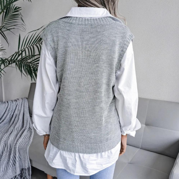 Women's V-Neck Sleeveless Vest - Elegant and Comfortable Style