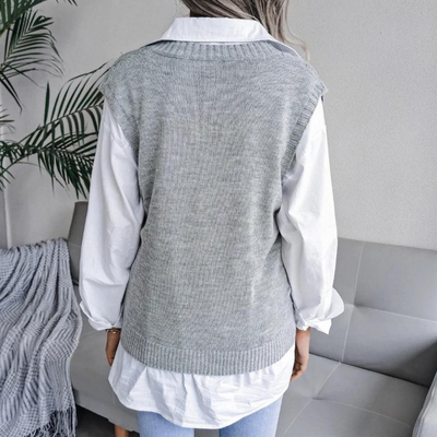 Women's V-Neck Sleeveless Vest - Elegant and Comfortable Style