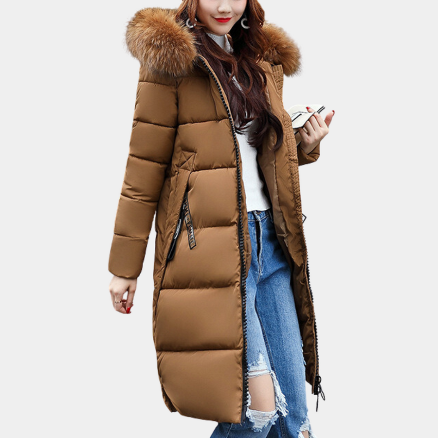 Women's casual long coat with hood, ideal for everyday wear