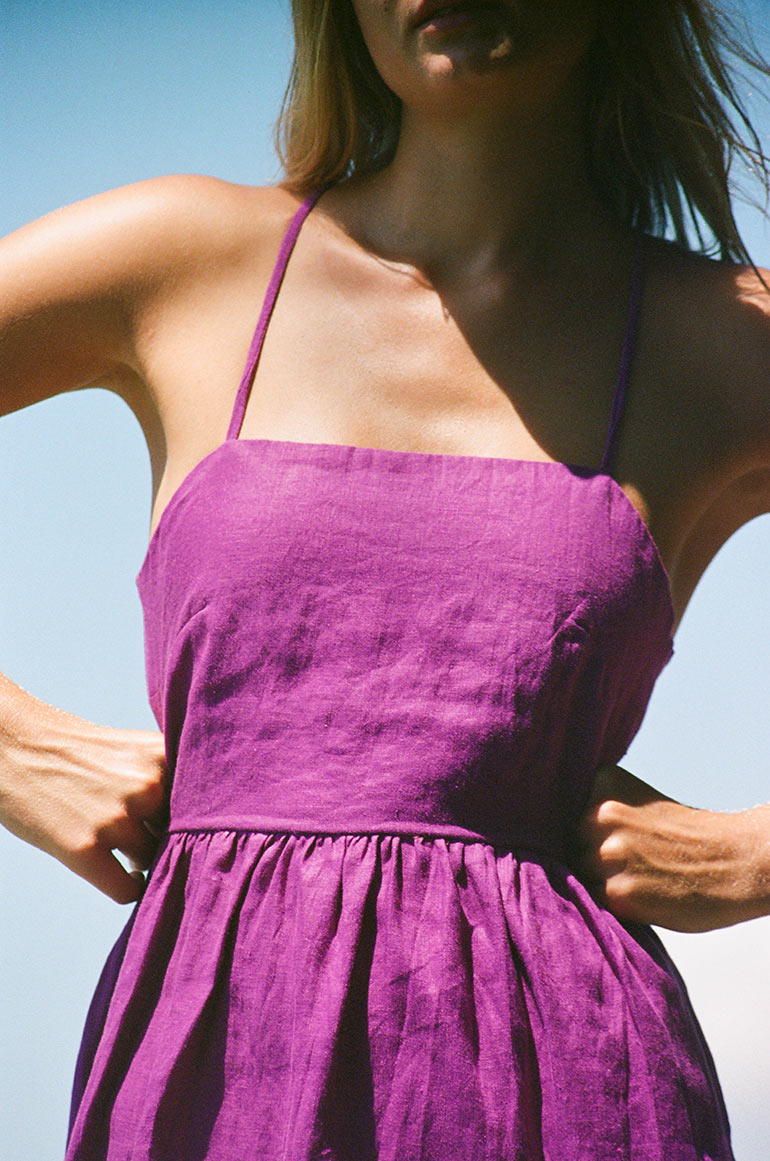 Lightweight summer midi dress with thin straps