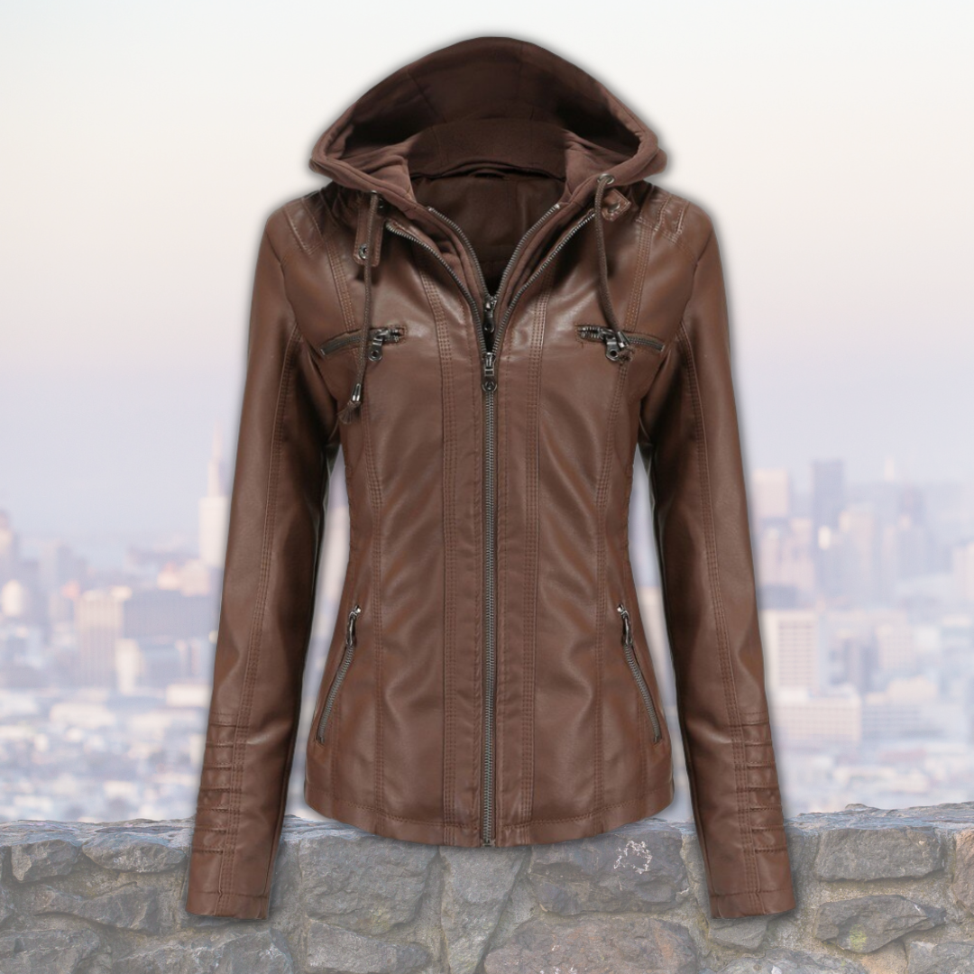 Women's hooded jacket with modern design