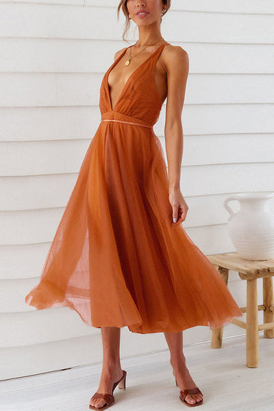 Judith - Strapless floral backless midi dress
