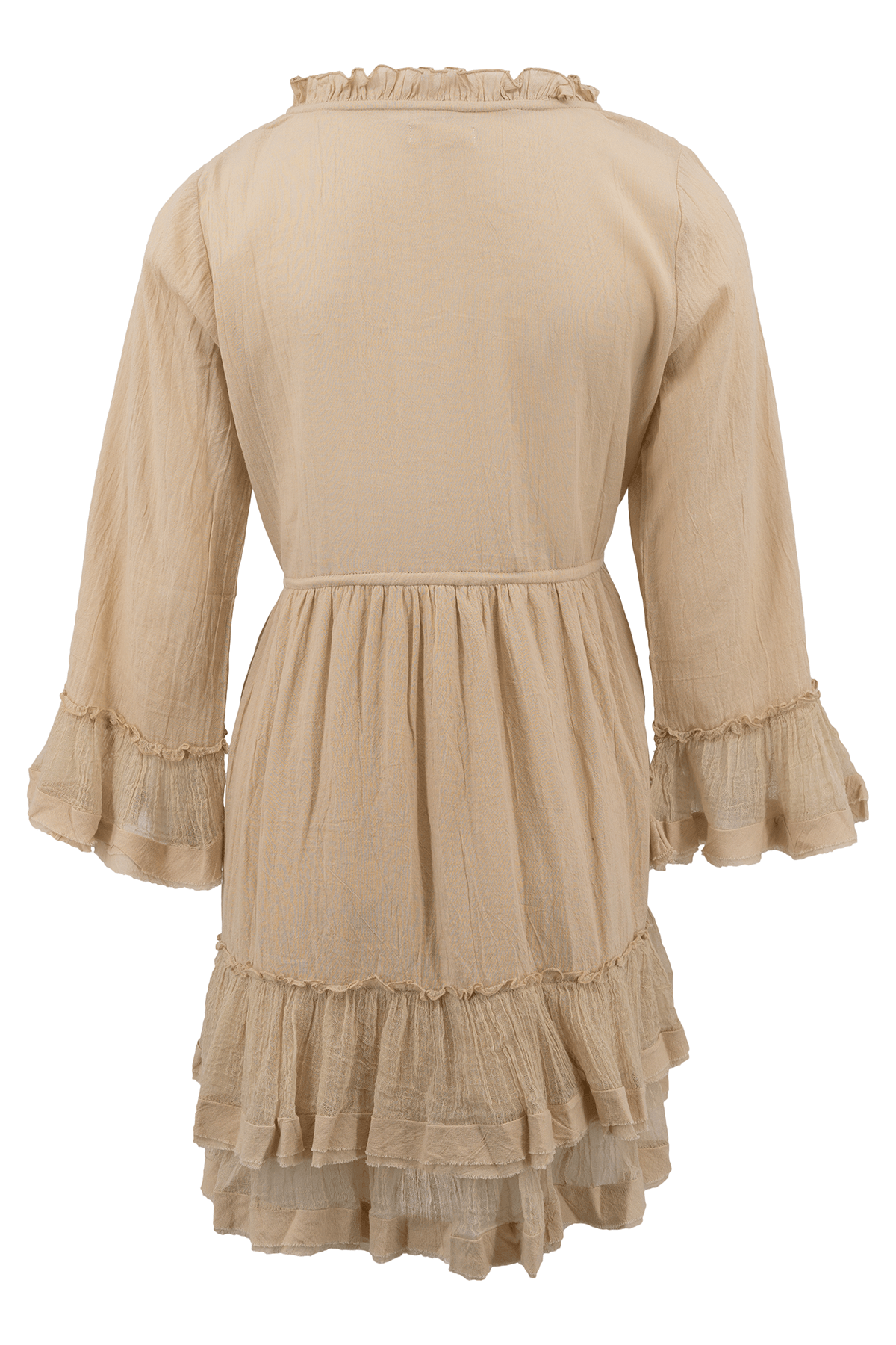 Elegant mini dress with ruffles and long sleeves
