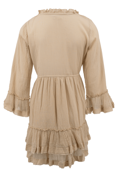 Elegant mini dress with ruffles and long sleeves