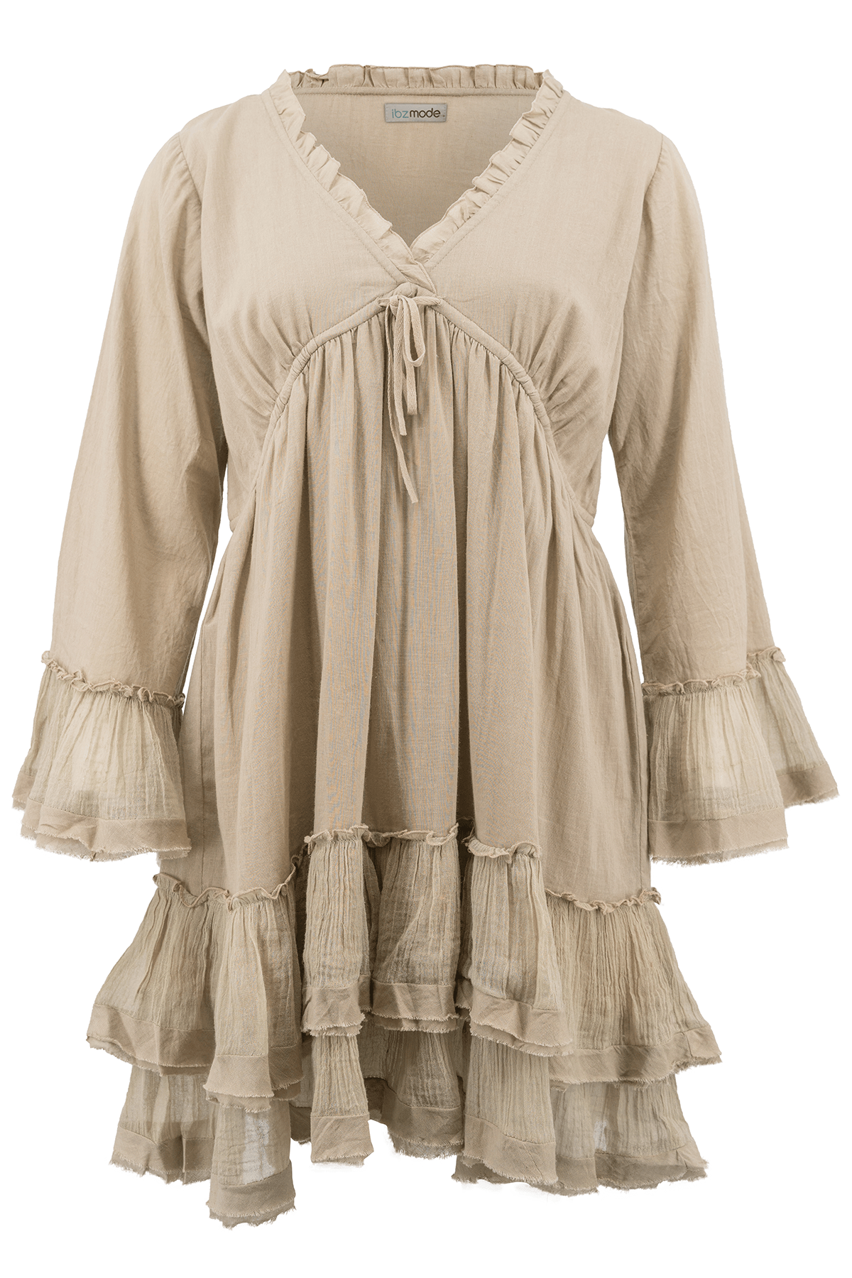 Elegant mini dress with ruffles and long sleeves