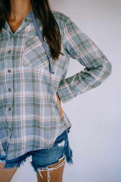 Checkered button-down shirt