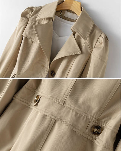Women's Midi Trench Coat - Elegance and Versatility for Any Style