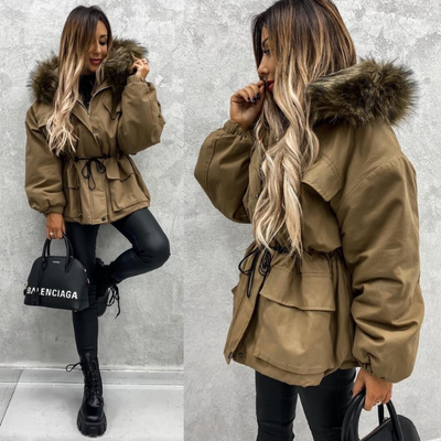 Modern Women's Coat with Unique Hooded Design