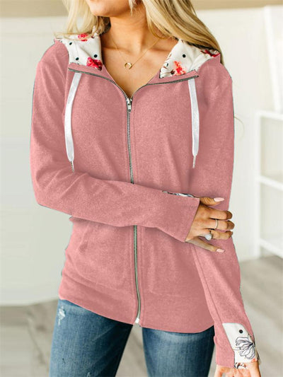 Universal zip-up jacket with hood for outdoor activities