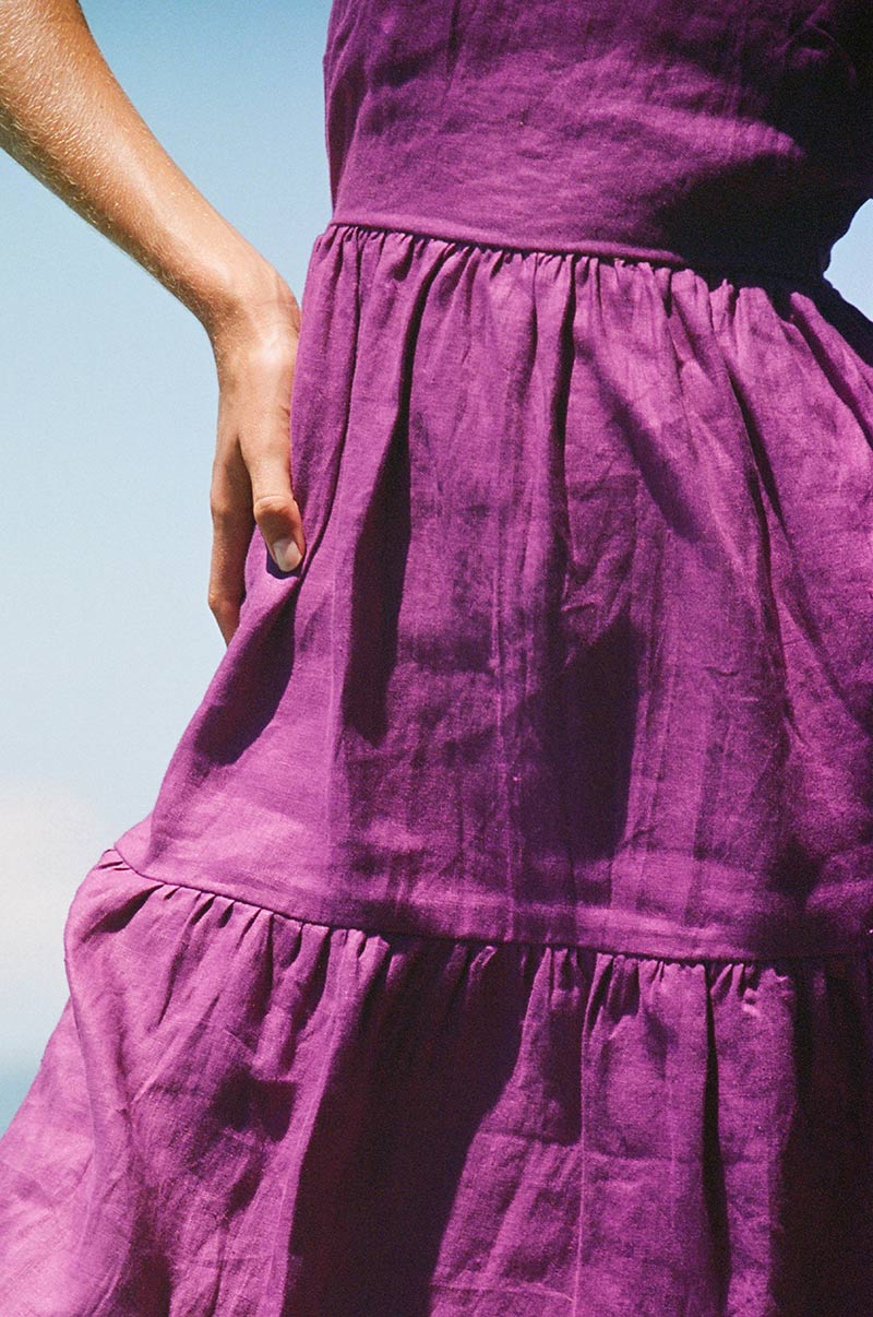 Lightweight summer midi dress with thin straps