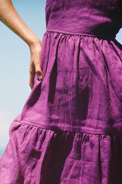 Lightweight summer midi dress with thin straps