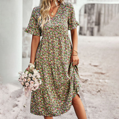 Elegant and Feminine Floral Midi Dress