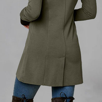 Women's Long Coat with Elegant Button Design