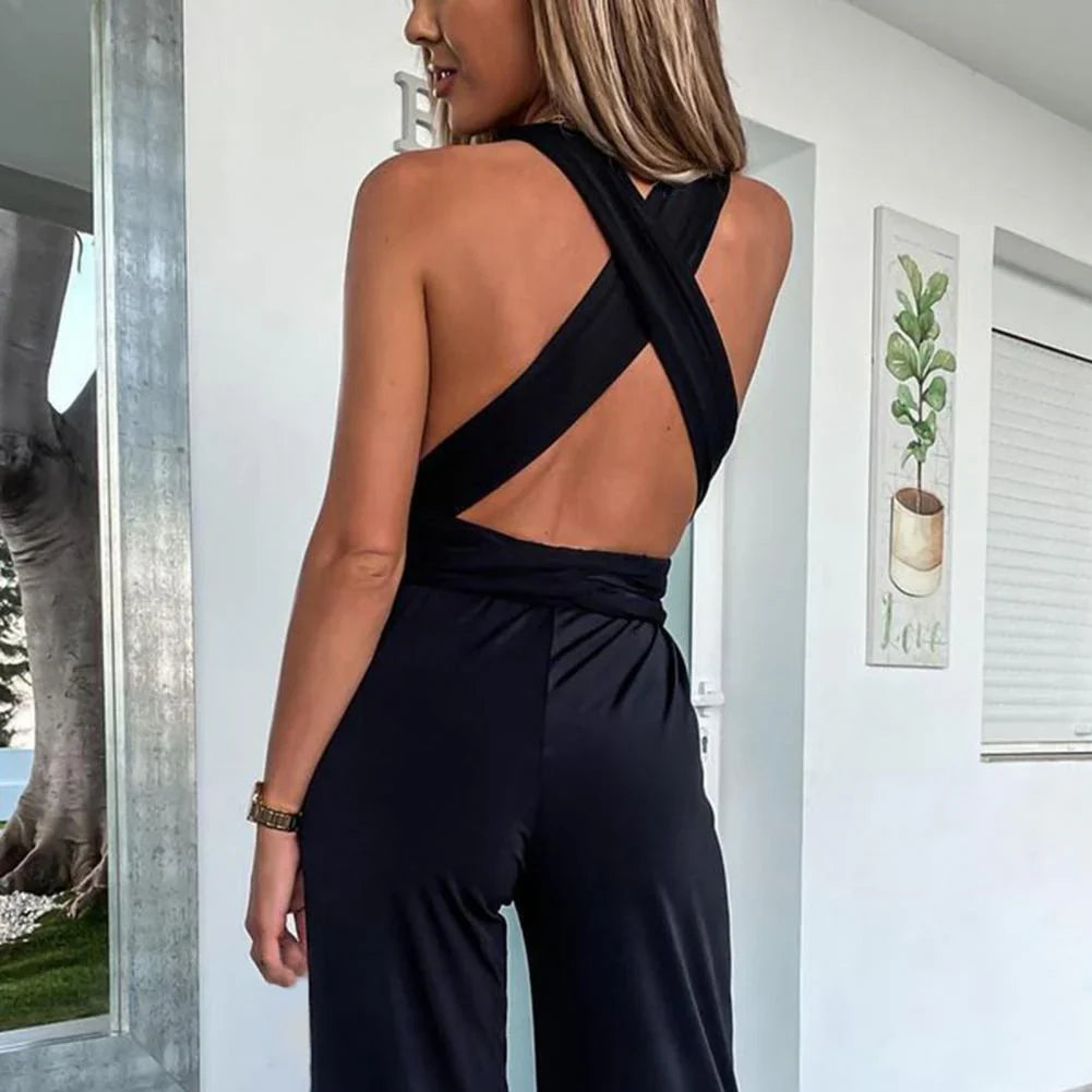 Victoria - Summer jumpsuit with wide-legged trousers