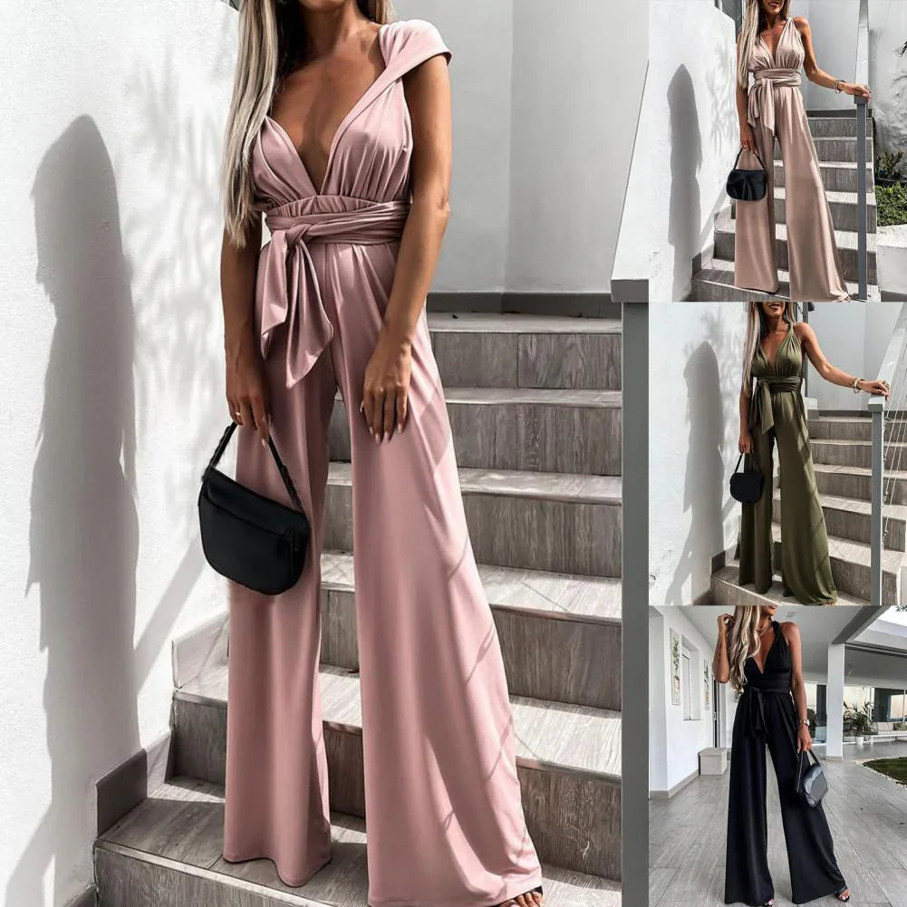 Victoria - Summer jumpsuit with wide-legged trousers
