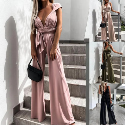 Victoria - Summer jumpsuit with wide-legged trousers