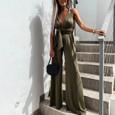 Victoria - Summer jumpsuit with wide-legged trousers