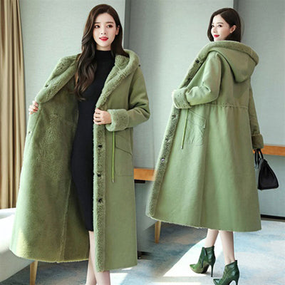 Long Coat for Women - Hooded Jacket, Plus Size Winter Coat, Warm and Elegant Jacket