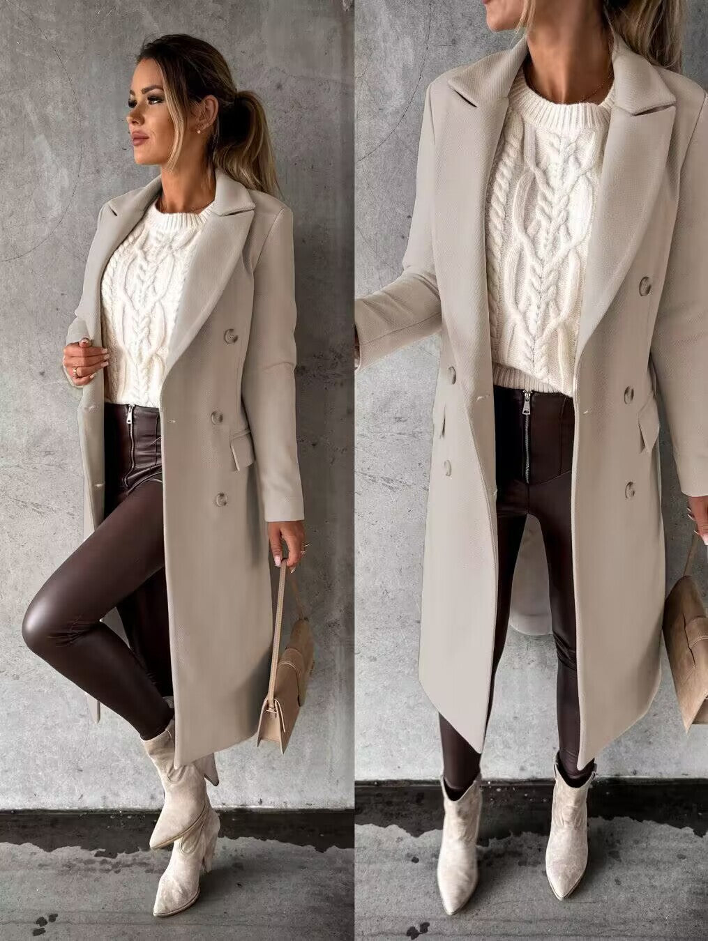 Elegant long coat for winter