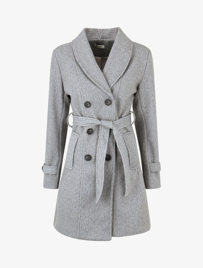 Women's monochrome coat with elegant collar