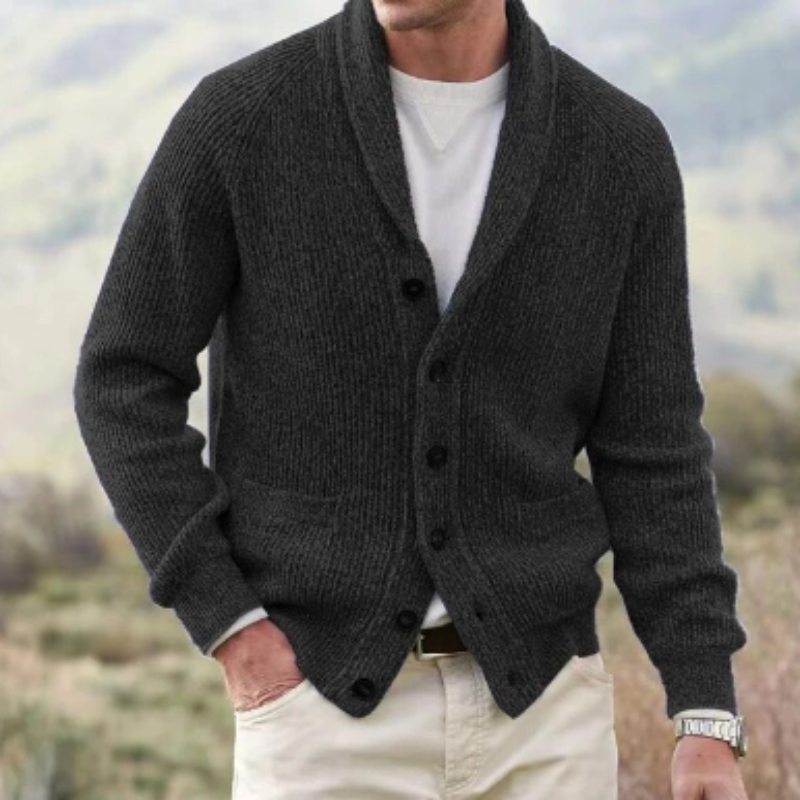 Men's classic V-neck cardigan