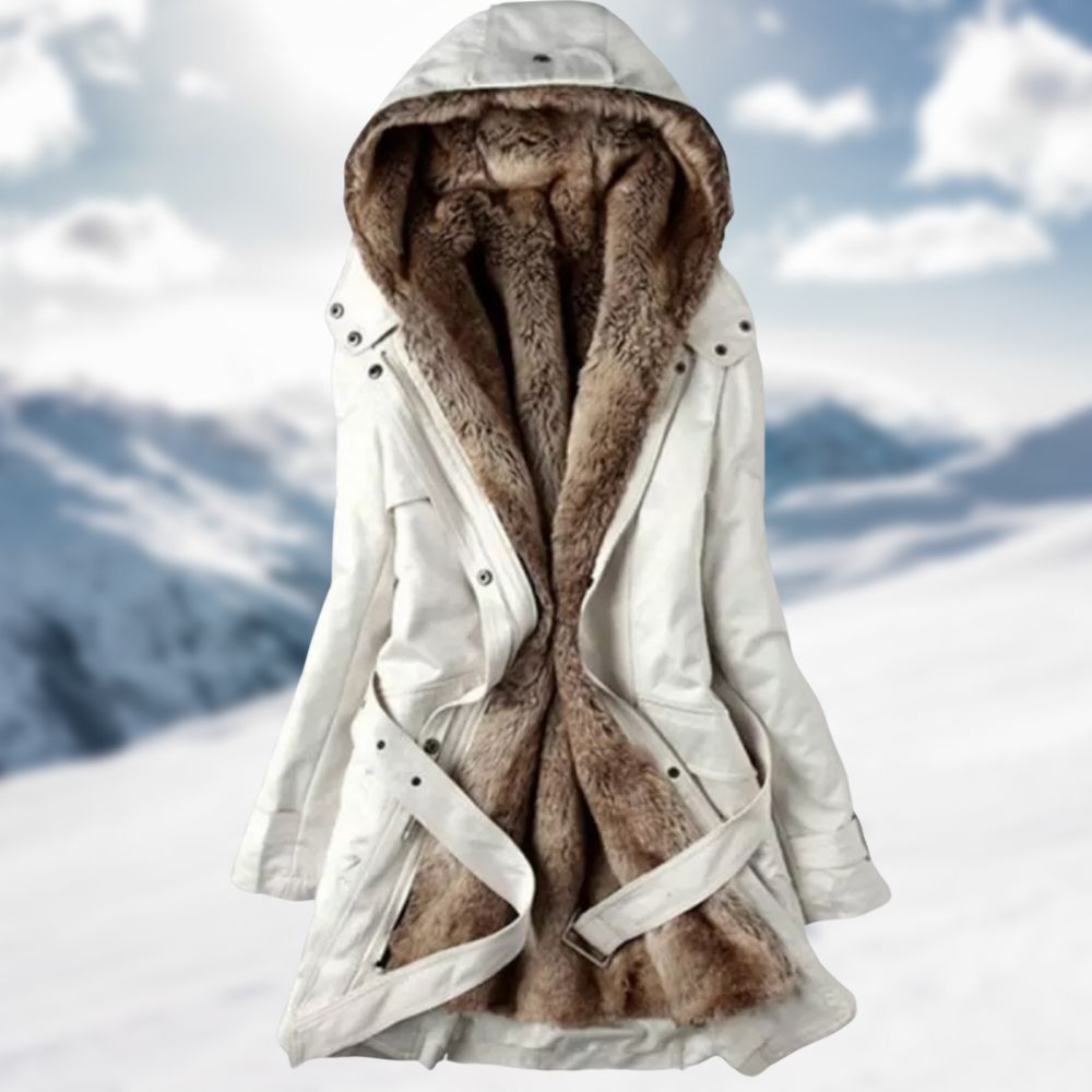Long winter jacket for women with a modern and versatile design