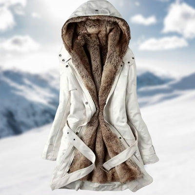 Long winter jacket for women with a modern and versatile design