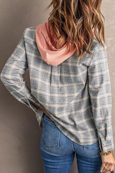 Checkered button-down shirt