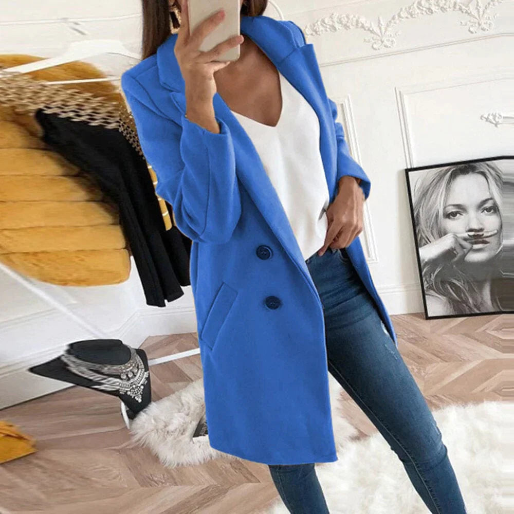 Classic women's coat with elegant lapel design
