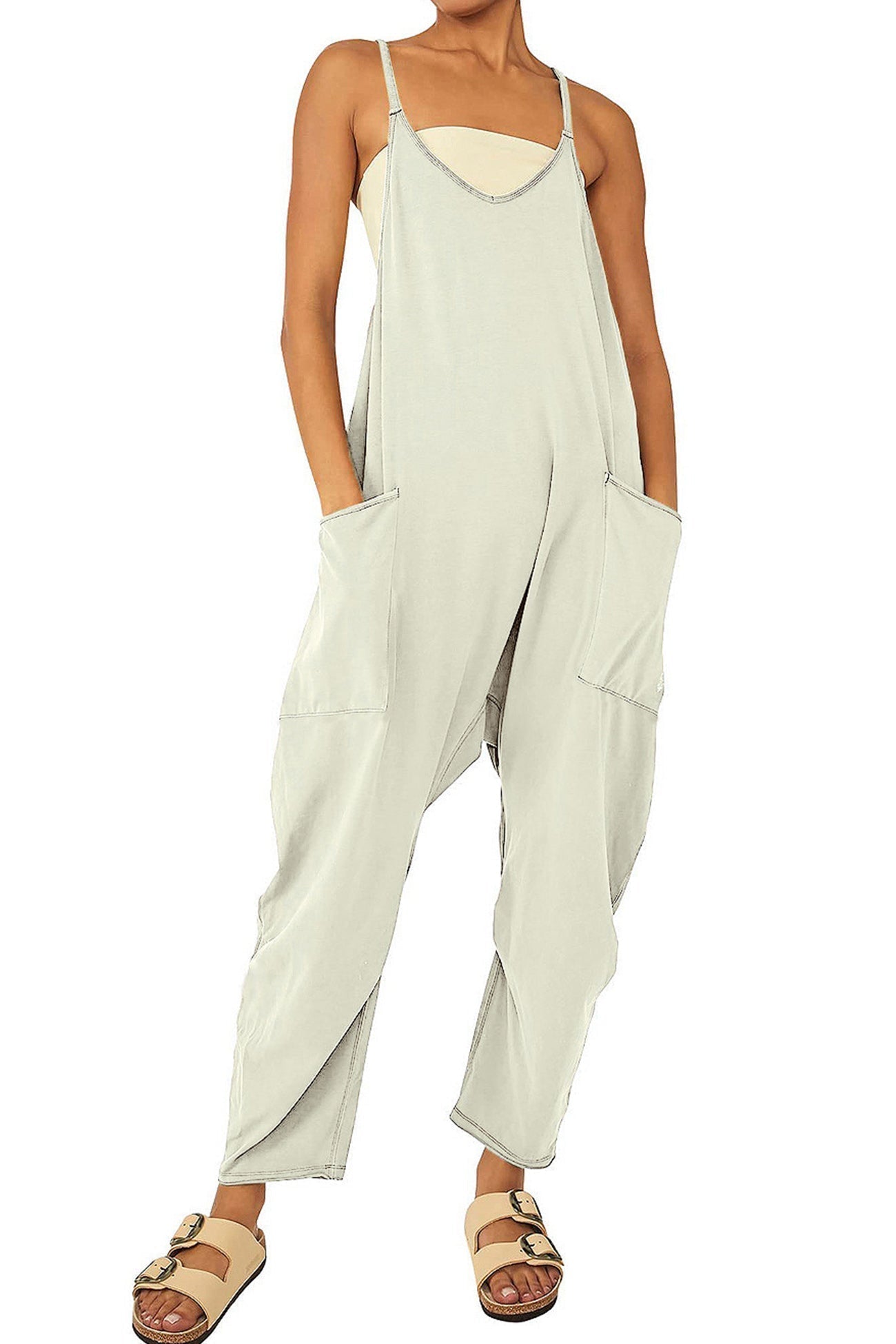 Cami overalls with large pockets