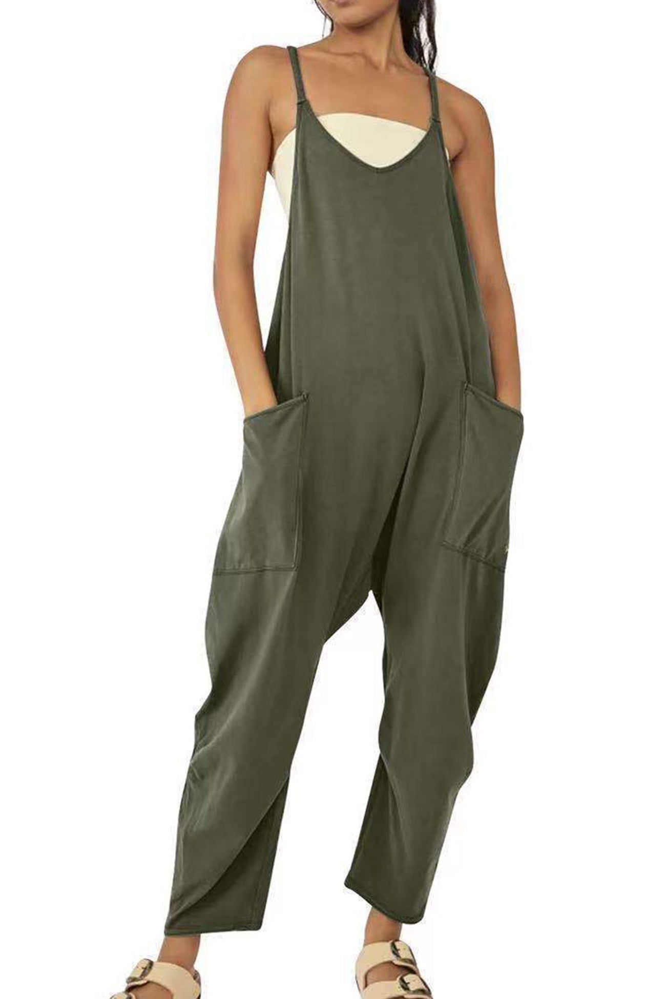 Cami overalls with large pockets