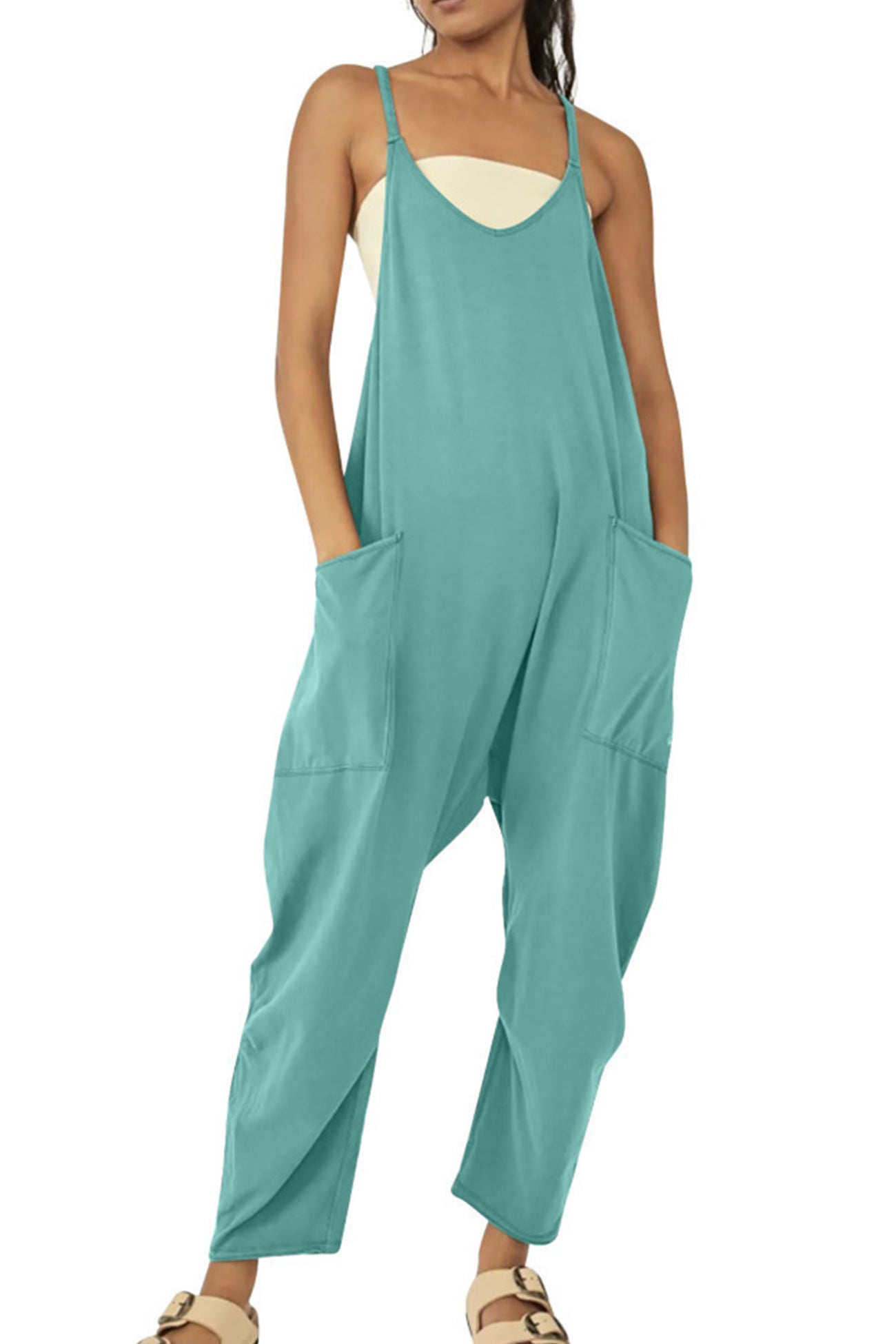 Cami overalls with large pockets
