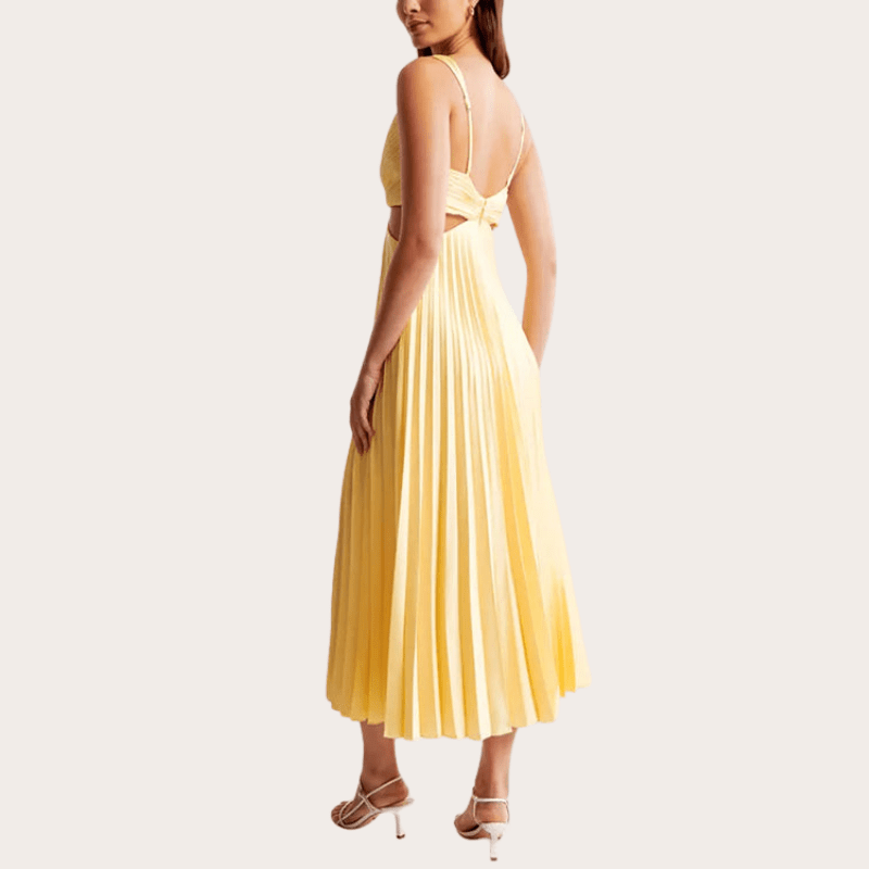 Long pleated dress for women with elegant style, ideal for special occasions