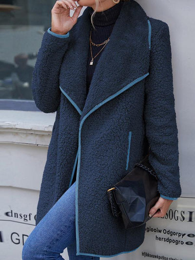 Women's Loose Fit Mid-Length Teddy Coat