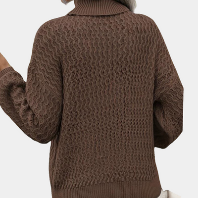 Women's turtleneck sweater with casual and elegant design