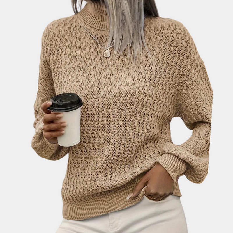 Women's turtleneck sweater with casual and elegant design