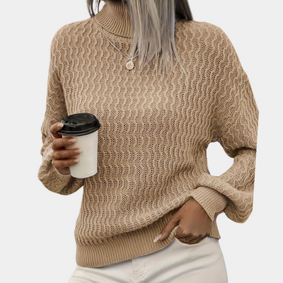 Women's turtleneck sweater with casual and elegant design