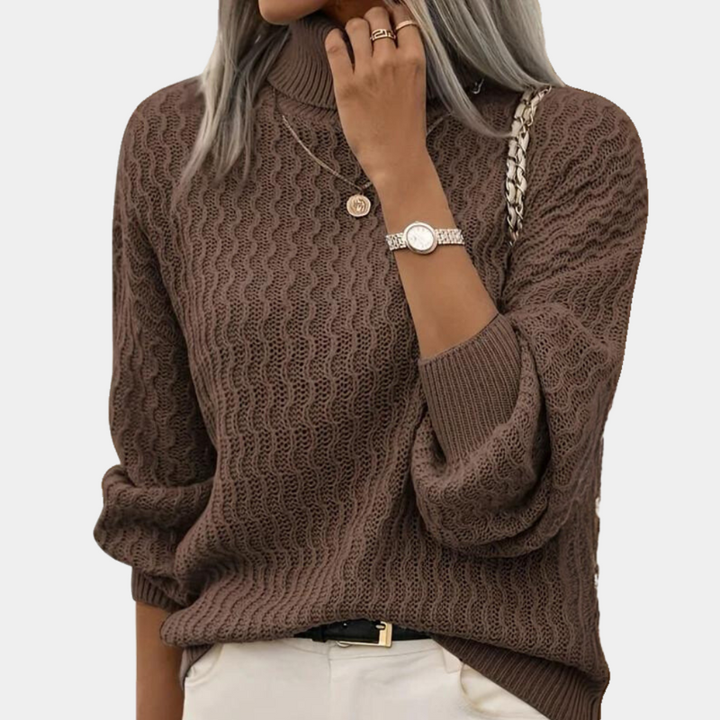 Women's turtleneck sweater with casual and elegant design