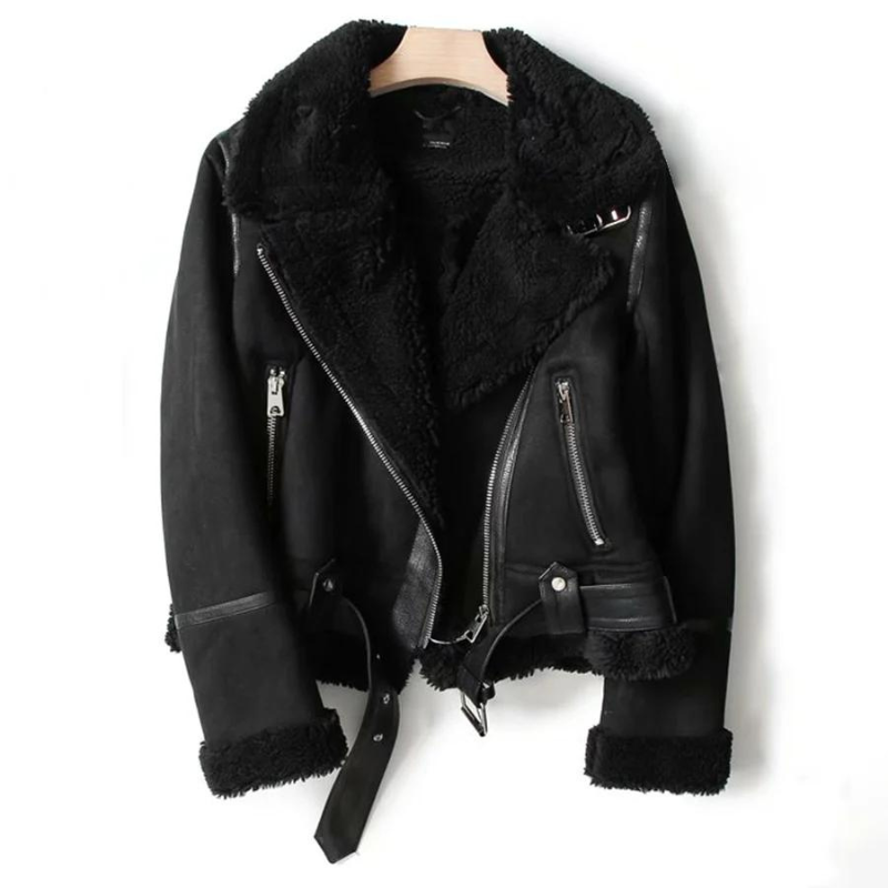 Modern Women's Jacket with Lapels and Buckles – Elegant and Versatile Design