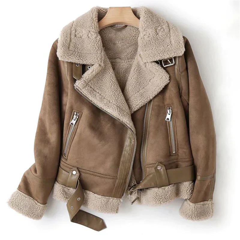 Modern Women's Jacket with Lapels and Buckles – Elegant and Versatile Design