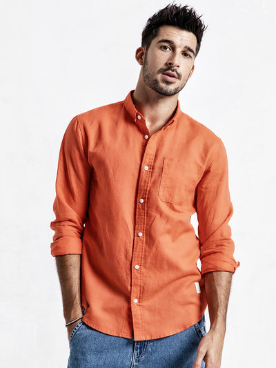 Classic men's shirt with long-sleeved design